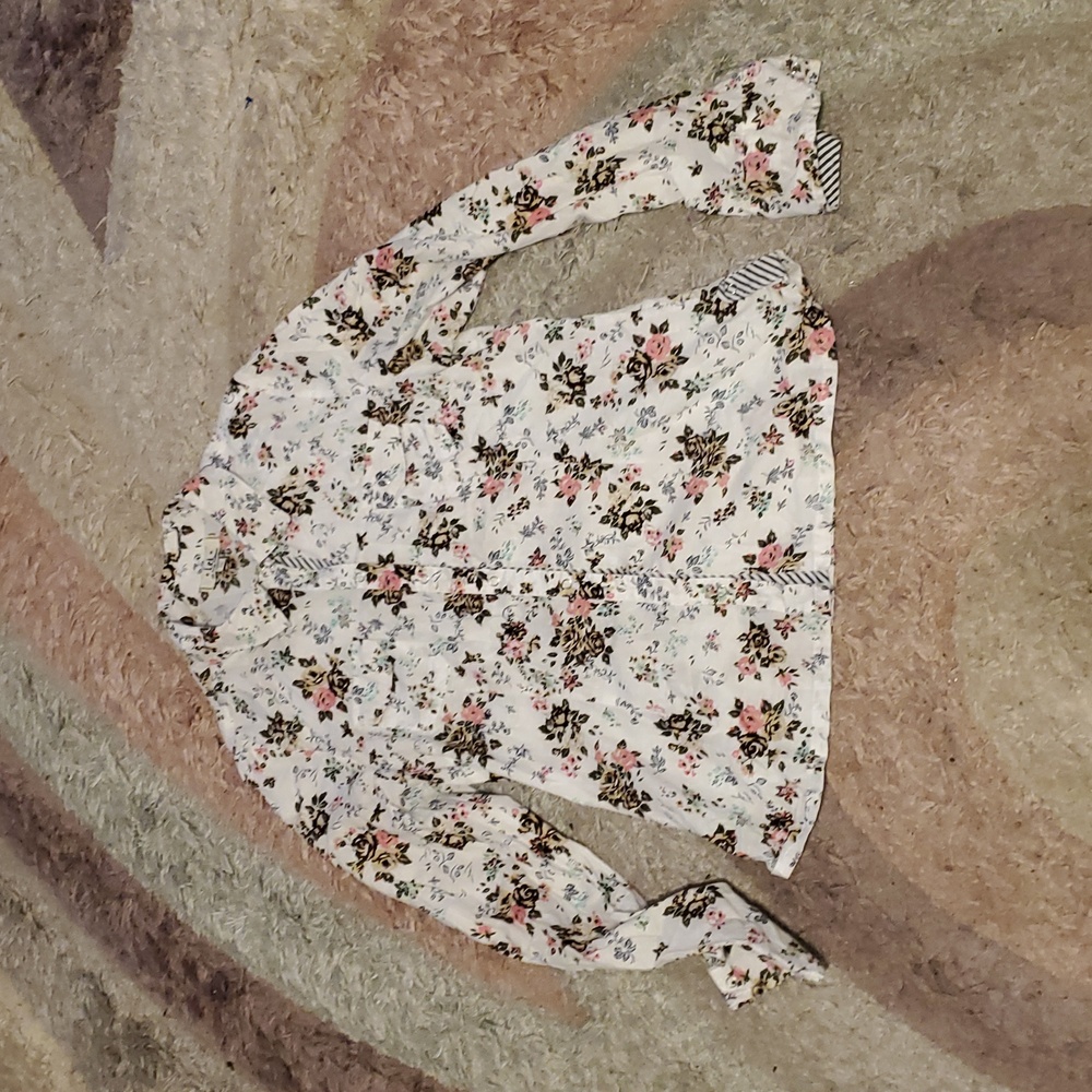 Lei Floral Print Button Down Shirt XXL